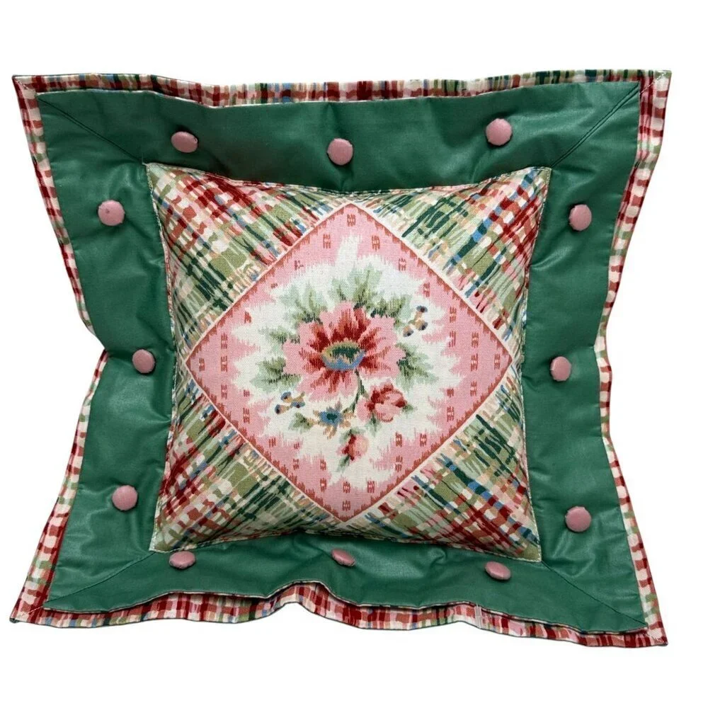 Cottage Floral Small Accent Pillow 13.5